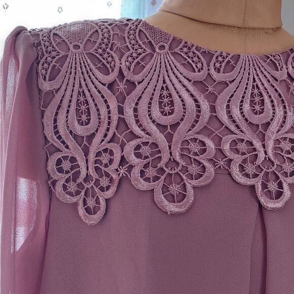 NWT Jessica McClintock Chiffon Formal Maxi Dress Size 8 Valentines Day - Picture 7 of 14